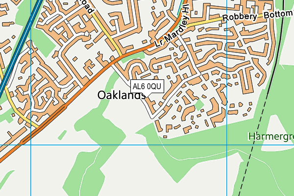 AL6 0QU map - OS VectorMap District (Ordnance Survey) AL6 0QU map - OS VectorMap District (Ordnance Survey)