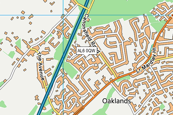 AL6 0QW map - OS VectorMap District (Ordnance Survey) AL6 0QW map - OS VectorMap District (Ordnance Survey)