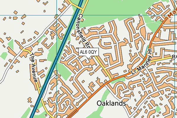 AL6 0QY map - OS VectorMap District (Ordnance Survey) AL6 0QY map - OS VectorMap District (Ordnance Survey)