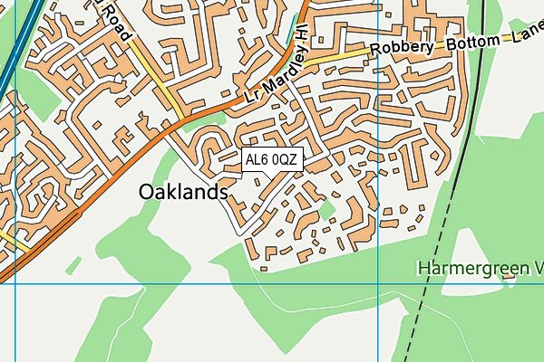 AL6 0QZ map - OS VectorMap District (Ordnance Survey) AL6 0QZ map - OS VectorMap District (Ordnance Survey)