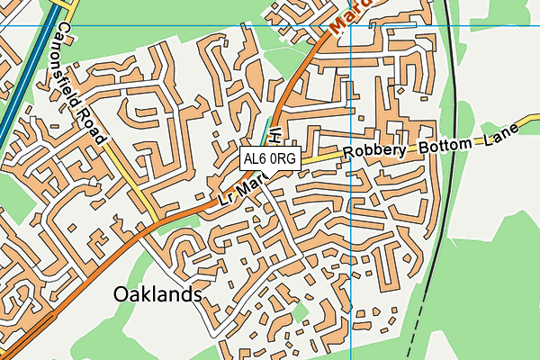 AL6 0RG map - OS VectorMap District (Ordnance Survey) AL6 0RG map - OS VectorMap District (Ordnance Survey)