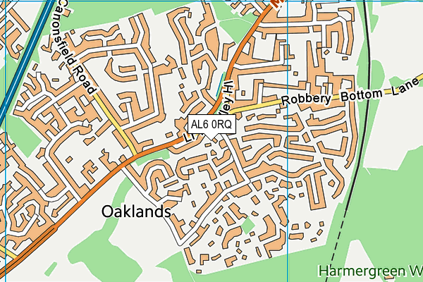AL6 0RQ map - OS VectorMap District (Ordnance Survey) AL6 0RQ map - OS VectorMap District (Ordnance Survey)