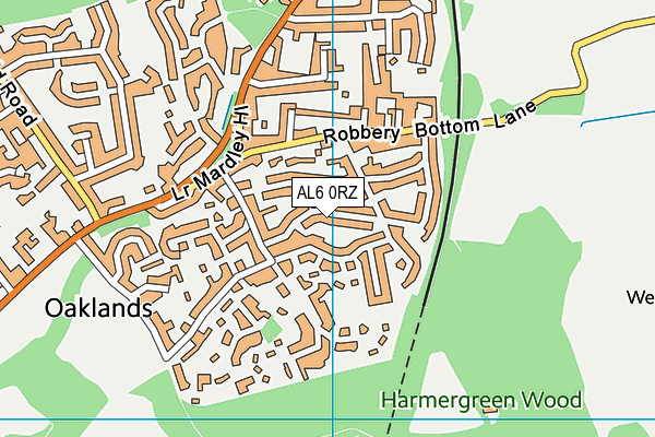 AL6 0RZ map - OS VectorMap District (Ordnance Survey) AL6 0RZ map - OS VectorMap District (Ordnance Survey)