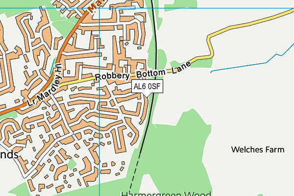 AL6 0SF map - OS VectorMap District (Ordnance Survey) AL6 0SF map - OS VectorMap District (Ordnance Survey)