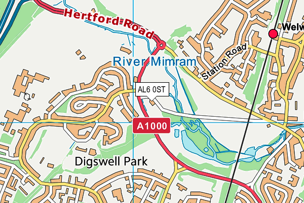 AL6 0ST map - OS VectorMap District (Ordnance Survey) AL6 0ST map - OS VectorMap District (Ordnance Survey)