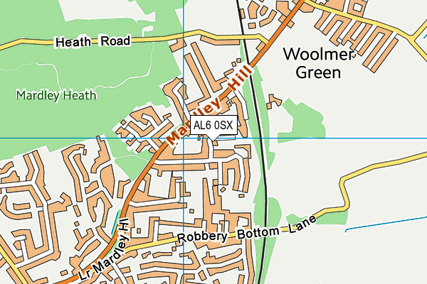 AL6 0SX map - OS VectorMap District (Ordnance Survey) AL6 0SX map - OS VectorMap District (Ordnance Survey)