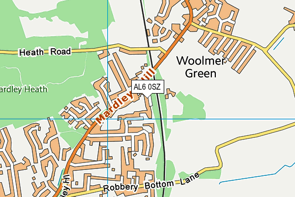 AL6 0SZ map - OS VectorMap District (Ordnance Survey)