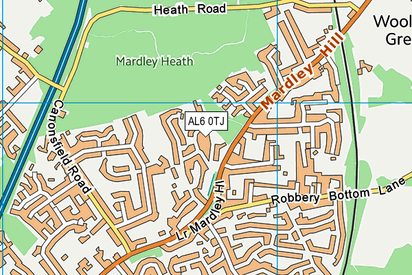 AL6 0TJ map - OS VectorMap District (Ordnance Survey) AL6 0TJ map - OS VectorMap District (Ordnance Survey)