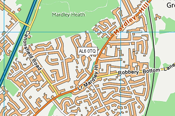 AL6 0TQ map - OS VectorMap District (Ordnance Survey) AL6 0TQ map - OS VectorMap District (Ordnance Survey)