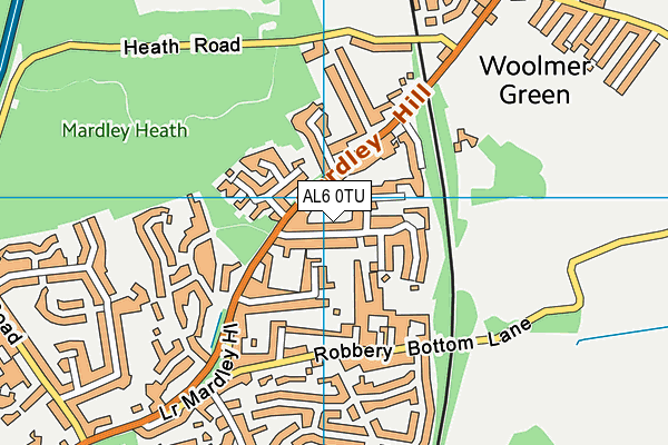 AL6 0TU map - OS VectorMap District (Ordnance Survey) AL6 0TU map - OS VectorMap District (Ordnance Survey)