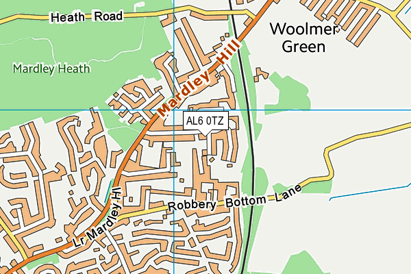 AL6 0TZ map - OS VectorMap District (Ordnance Survey) AL6 0TZ map - OS VectorMap District (Ordnance Survey)
