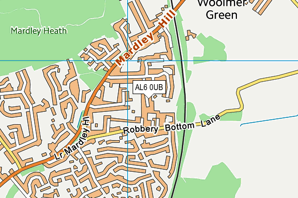 AL6 0UB map - OS VectorMap District (Ordnance Survey) AL6 0UB map - OS VectorMap District (Ordnance Survey)