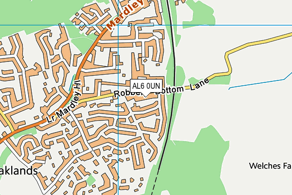 AL6 0UN map - OS VectorMap District (Ordnance Survey) AL6 0UN map - OS VectorMap District (Ordnance Survey)