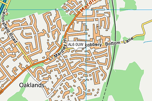 AL6 0UW map - OS VectorMap District (Ordnance Survey) AL6 0UW map - OS VectorMap District (Ordnance Survey)
