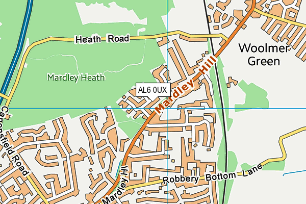 AL6 0UX map - OS VectorMap District (Ordnance Survey) AL6 0UX map - OS VectorMap District (Ordnance Survey)