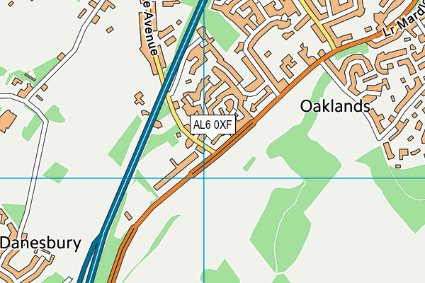 AL6 0XF map - OS VectorMap District (Ordnance Survey) AL6 0XF map - OS VectorMap District (Ordnance Survey)