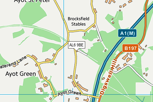 AL6 9BE map - OS VectorMap District (Ordnance Survey) AL6 9BE map - OS VectorMap District (Ordnance Survey)