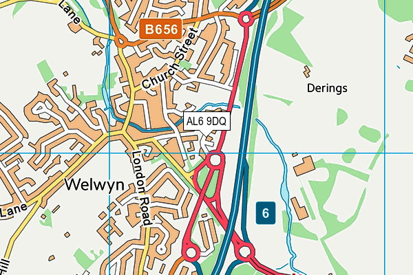 AL6 9DQ map - OS VectorMap District (Ordnance Survey) AL6 9DQ map - OS VectorMap District (Ordnance Survey)