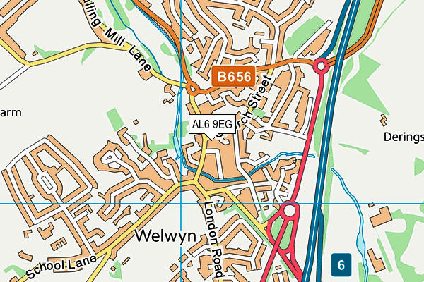 AL6 9EG map - OS VectorMap District (Ordnance Survey) AL6 9EG map - OS VectorMap District (Ordnance Survey)
