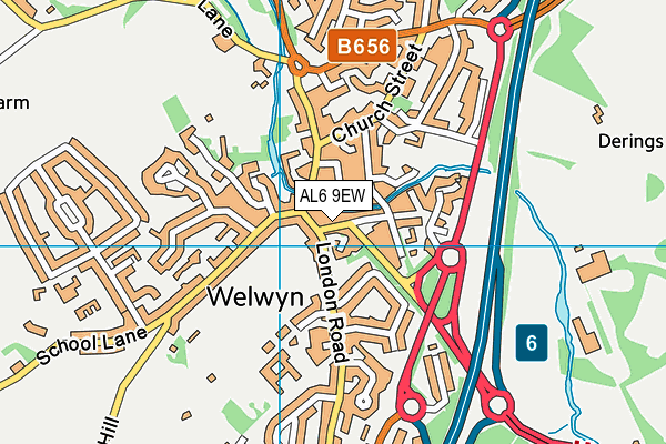 AL6 9EW map - OS VectorMap District (Ordnance Survey) AL6 9EW map - OS VectorMap District (Ordnance Survey)