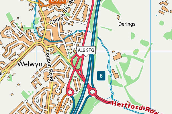 AL6 9FG map - OS VectorMap District (Ordnance Survey) AL6 9FG map - OS VectorMap District (Ordnance Survey)