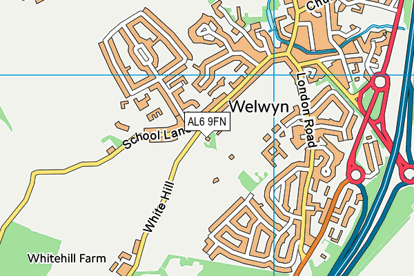 AL6 9FN map - OS VectorMap District (Ordnance Survey) AL6 9FN map - OS VectorMap District (Ordnance Survey)