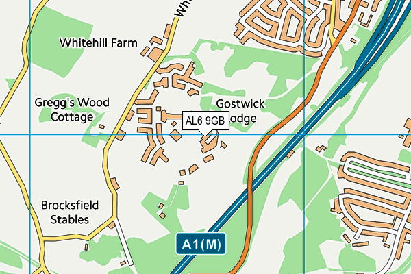 AL6 9GB map - OS VectorMap District (Ordnance Survey) AL6 9GB map - OS VectorMap District (Ordnance Survey)