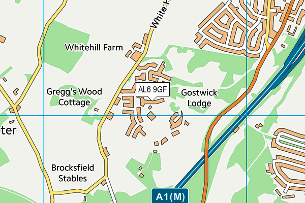 AL6 9GF map - OS VectorMap District (Ordnance Survey) AL6 9GF map - OS VectorMap District (Ordnance Survey)