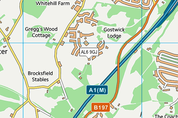 AL6 9GJ map - OS VectorMap District (Ordnance Survey) AL6 9GJ map - OS VectorMap District (Ordnance Survey)