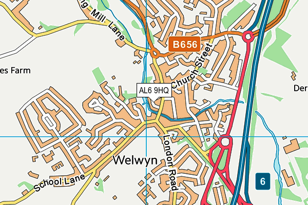 AL6 9HQ map - OS VectorMap District (Ordnance Survey) AL6 9HQ map - OS VectorMap District (Ordnance Survey)