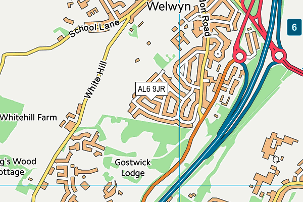 AL6 9JR map - OS VectorMap District (Ordnance Survey) AL6 9JR map - OS VectorMap District (Ordnance Survey)