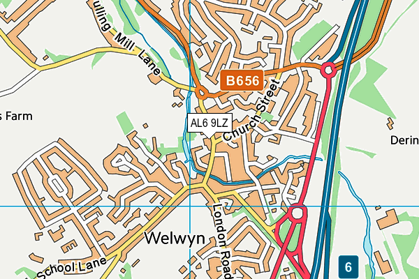 AL6 9LZ map - OS VectorMap District (Ordnance Survey) AL6 9LZ map - OS VectorMap District (Ordnance Survey)