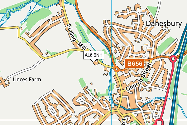 AL6 9NH map - OS VectorMap District (Ordnance Survey) AL6 9NH map - OS VectorMap District (Ordnance Survey)