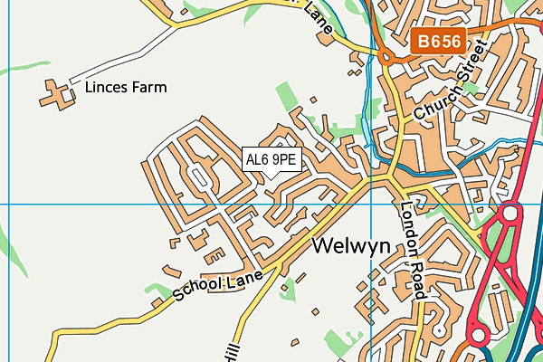 AL6 9PE map - OS VectorMap District (Ordnance Survey) AL6 9PE map - OS VectorMap District (Ordnance Survey)