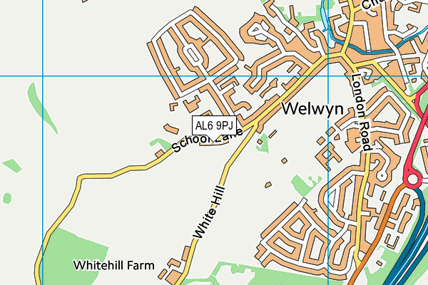 AL6 9PJ map - OS VectorMap District (Ordnance Survey) AL6 9PJ map - OS VectorMap District (Ordnance Survey)
