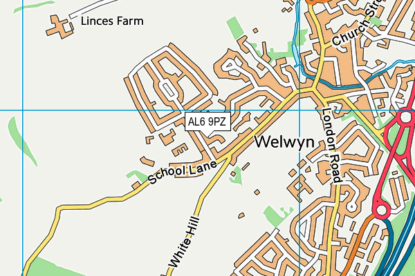AL6 9PZ map - OS VectorMap District (Ordnance Survey) AL6 9PZ map - OS VectorMap District (Ordnance Survey)