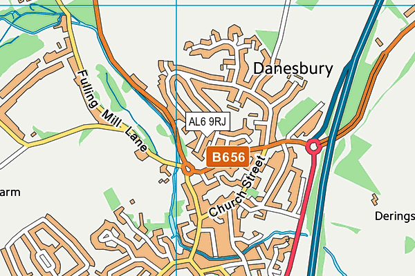AL6 9RJ map - OS VectorMap District (Ordnance Survey) AL6 9RJ map - OS VectorMap District (Ordnance Survey)