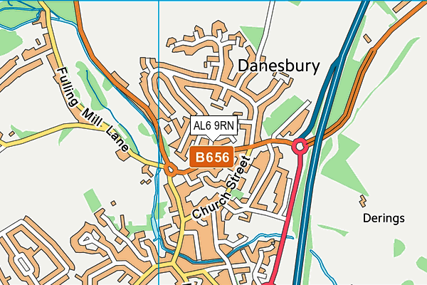 AL6 9RN map - OS VectorMap District (Ordnance Survey) AL6 9RN map - OS VectorMap District (Ordnance Survey)