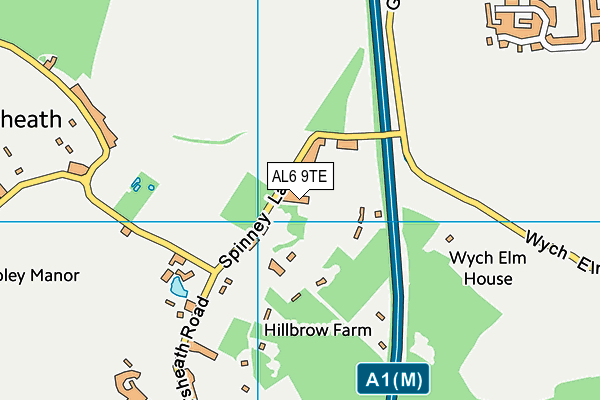 AL6 9TE map - OS VectorMap District (Ordnance Survey) AL6 9TE map - OS VectorMap District (Ordnance Survey)