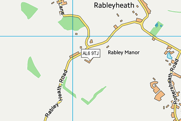 AL6 9TJ map - OS VectorMap District (Ordnance Survey) AL6 9TJ map - OS VectorMap District (Ordnance Survey)