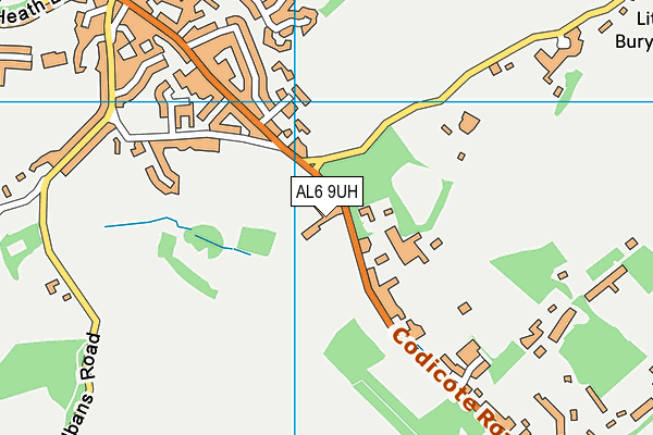 AL6 9UH map - OS VectorMap District (Ordnance Survey) AL6 9UH map - OS VectorMap District (Ordnance Survey)
