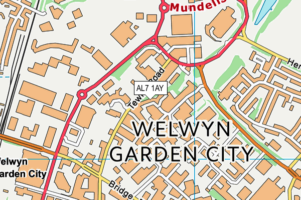 AL7 1AY map - OS VectorMap District (Ordnance Survey) AL7 1AY map - OS VectorMap District (Ordnance Survey)