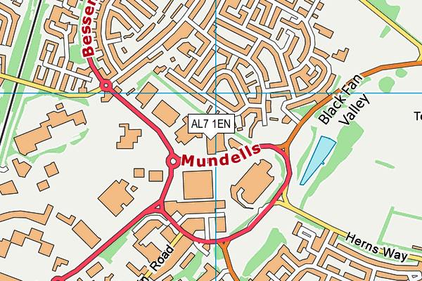 AL7 1EN map - OS VectorMap District (Ordnance Survey) AL7 1EN map - OS VectorMap District (Ordnance Survey)