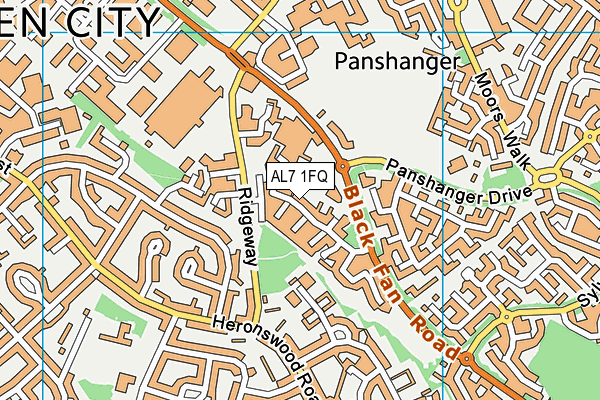 AL7 1FQ map - OS VectorMap District (Ordnance Survey) AL7 1FQ map - OS VectorMap District (Ordnance Survey)