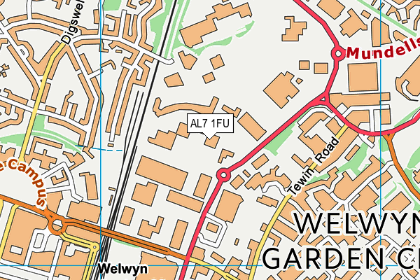 AL7 1FU map - OS VectorMap District (Ordnance Survey) AL7 1FU map - OS VectorMap District (Ordnance Survey)
