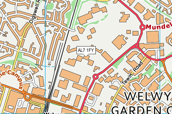 AL7 1FY map - OS VectorMap District (Ordnance Survey) AL7 1FY map - OS VectorMap District (Ordnance Survey)