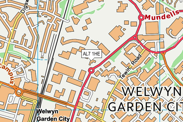 AL7 1HE map - OS VectorMap District (Ordnance Survey) AL7 1HE map - OS VectorMap District (Ordnance Survey)