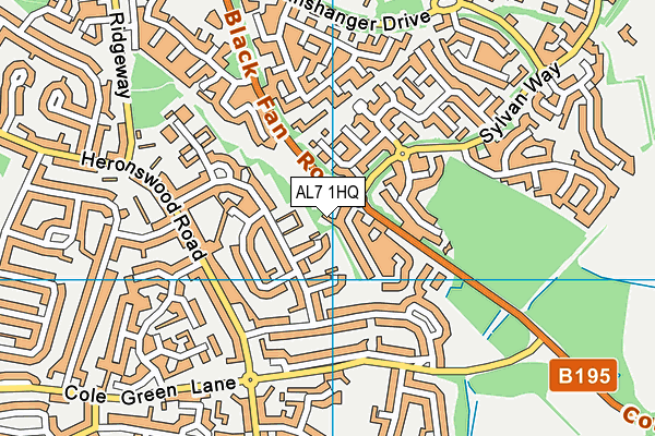 AL7 1HQ map - OS VectorMap District (Ordnance Survey) AL7 1HQ map - OS VectorMap District (Ordnance Survey)