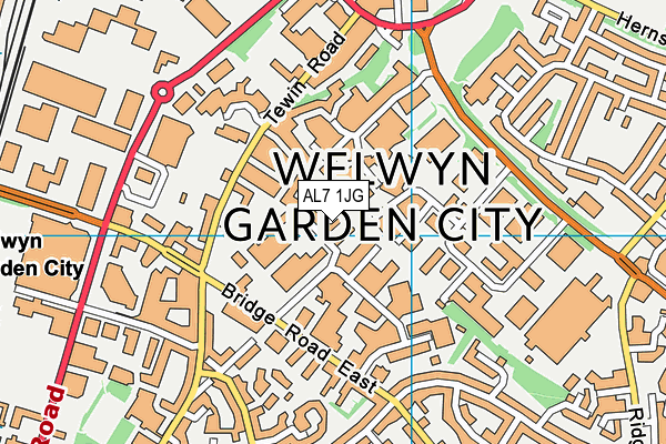 AL7 1JG map - OS VectorMap District (Ordnance Survey) AL7 1JG map - OS VectorMap District (Ordnance Survey)