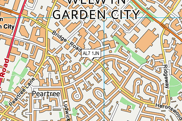 AL7 1JN map - OS VectorMap District (Ordnance Survey) AL7 1JN map - OS VectorMap District (Ordnance Survey)